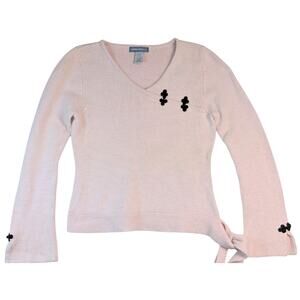 Not Available Canyon River Blues Pink Silk And Angora Sweater Flare Sleeve